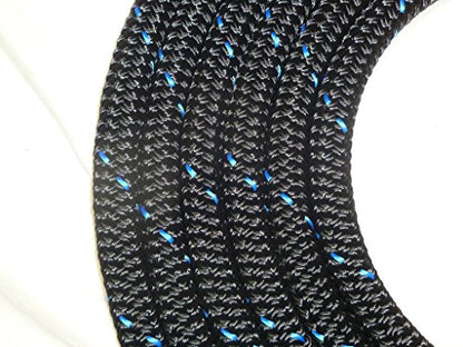 New Style Rope Cattle Halter, Easily Adjustable for Calf, Cow, Steer, Bull, Black W/Blue Tracer - color: Black with Blue Tracer