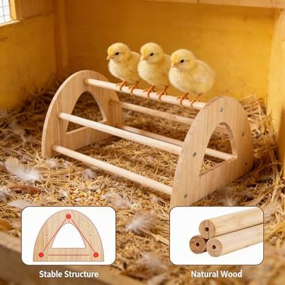 Large Wooden Chicken Perch, Chick Roosting Perch Wood Stand for Brooder, Chicken Toys for Coop and Brooder Chick Roosting Bar, Training Perch Toys for Large Bird - color: Chick Perch
