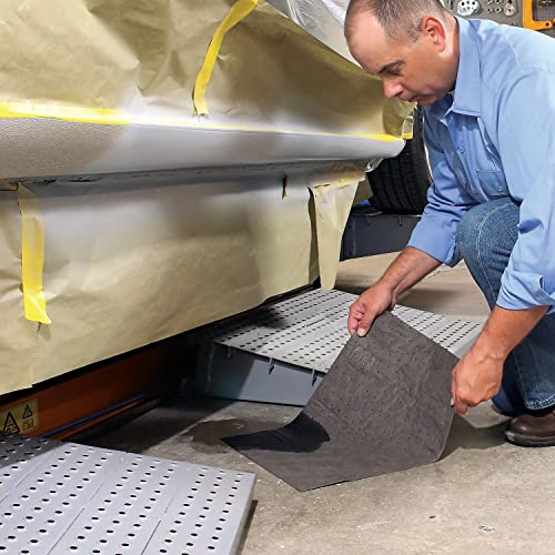 PIG Mat | Oil Absorbent Mat | 15" W x 20" L | Lightweight Pads | Absorbs Up to 14 oz per pad | 200 | MAT135 - size: 200 Count