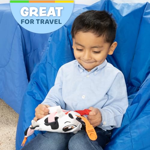 Buckle Toys Bessie Cow Learning Activity Toddler Toy | Plane Travel Essential, Develop Motor Skills, Problem Solving - color: Bessie Cow