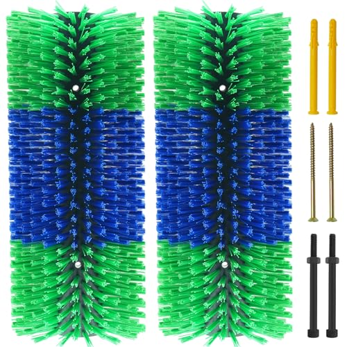 Livestock Scratching Brush Goat Scratcher Full Massage Grooming Brush with 8 Screws for Cattle, Sheep, Horses, Pigs - color: Green, size: 2pack