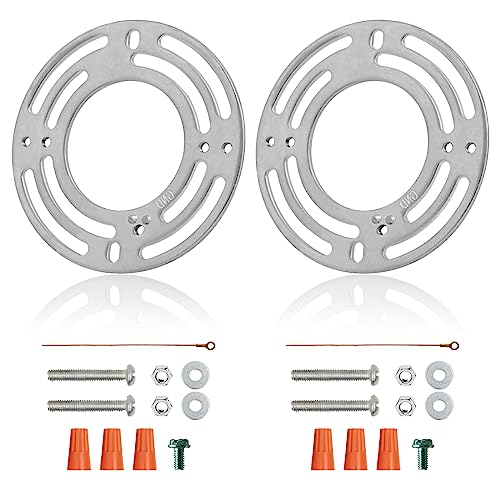 2 Pack Universal Fixture Mounting Bracket Heavy Duty 50 LB Rated, 4 Inches Diameter Steel Round Crossbar With Screw for Ceiling Pendant Light, Chandelier, Wall Sconces, Barn Lights
