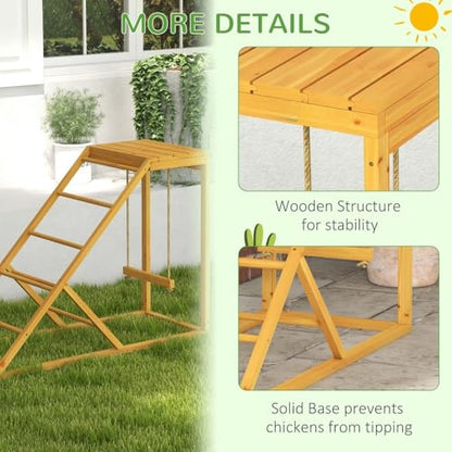 Durable Outdoor Chicken Swing Set with Natural Wood Perches and Adjustable Ladder for Enriched Poultry Activity and Behavioral Stimulation