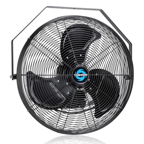 Tornado 20-Inch High Velocity Outdoor Wall Fan, IPX4 Water-Resistant, 3-Speed 4750 CFM, UL Safety Certified for Industrial, Commercial, Residential & Greenhouse Use - size: 20 Inch New