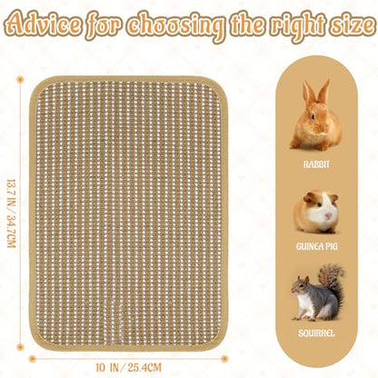 Rabbit Scratching Pad, Sisal Scratching Pad for Bunny, Guinea Pig, Cat. Resting Mats for Cages, Forage Grass Mat Indoor Essentials Accessories (4PCS) - size: TZZB-4PCS