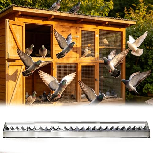 Stainless Steel Pigeon Feeder for Mealworms, Brid Feeder with Separated Fence & Crossbar, Anti-rust Anti-waste Feed Trough, Easy to Install(L120cm/47.2") - size: L120cm/47.2"