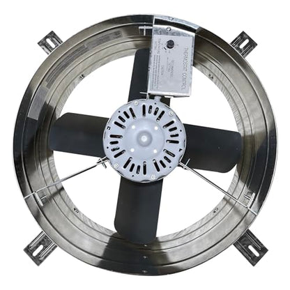 iLiving ILG8G14-12T Automatic Gable Mount Attic Ventilator Fan with Adjustable Thermostat, 2.85 Amp, 2339 CFM, Single-Speed | Automatic - style: 2339 CFM (Single Speed)
