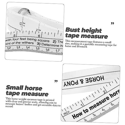 Horse Measuring Tape Portable Weight and Height Measuring Tool Accurate Dual-Sided Tape Measure for Bust Dimensions for Farms and Use