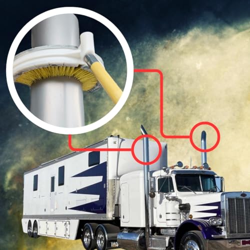 Teravan Curved Wash Brush for Exhaust Stack Pipes with Natural Tampico Fiber, Truck Cleaning Brush, Ideal Scrub Brush for Truck Exhaust Stack Pipes ((8"-10" Diameter) - size: 8"-10"