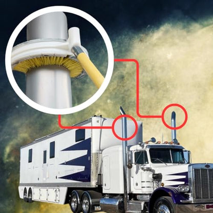 Teravan Curved Wash Brush for Exhaust Stack Pipes with Natural Tampico Fiber, Truck Cleaning Brush, Ideal Scrub Brush for Truck Exhaust Stack Pipes ((8"-10" Diameter) - size: 8"-10"