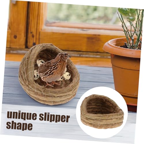 2pcs Straw Woven Chicken Nesting Boxes Pad for Laying Hens Coop House Private Sleeping Bed for Chicks