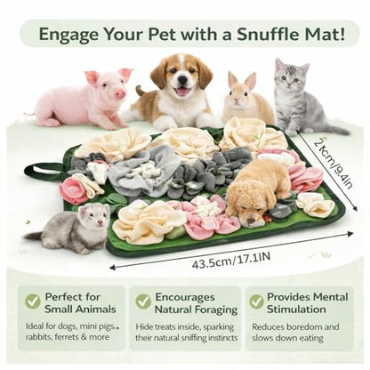 HIHITE Pig Enrichment Toys, Mini Pig Foraging Mat, Snuffle Pad Bed Interactive Treat Mat Toy for Pet Pig and Farm Use - color: Gray