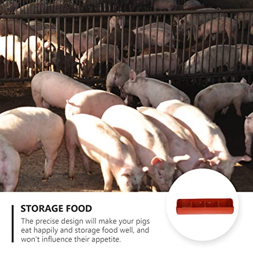 DOITOOL Pig Feeder Trough 4-Compartment Farm Pig Manger Plastic Feed Trough for Dry Wet Food and Water Easy Clean Livestock Feeding Bowl 16.92 X 6.29 X 5.11 in