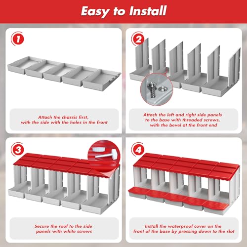 Chicken Nesting Boxes,5 Hole Nesting Box for Chicken Coop, Rolling Egg Collection and Protection Nesting Boxes - size: 5 Compartment