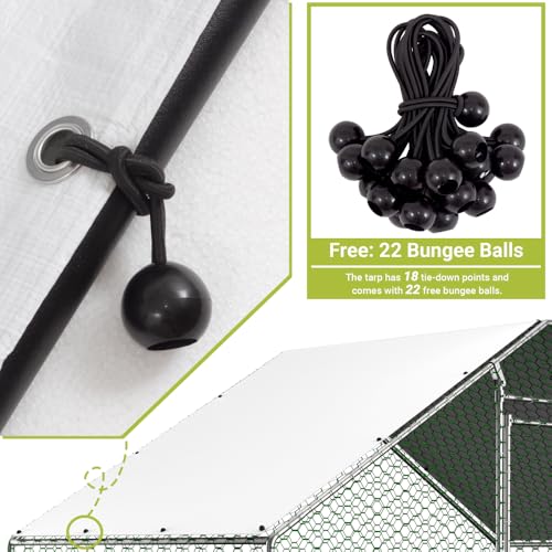Sturdy Walk-in Chicken Run with Galvanized Steel Frame and PVC-Coated Hexagonal Wire Mesh for Outdoor Poultry Enclosure (White + PE Rattan+Iron+Waterproof Fabric) - color: White + PE Rattan+Iron+Waterproof Fabric