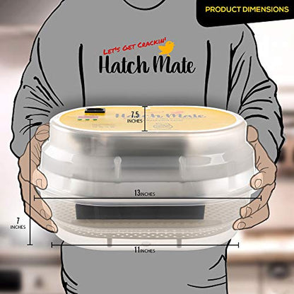 HatchMate™ Egg Incubator with Automatic Egg Turning and Humidity. Small & Portable for Hatching 9-12 Eggs. Hatch Chickens Quail Duck Turkey Parakeet & More