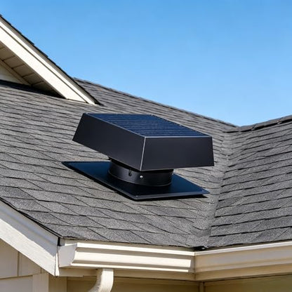 Solar Roof Vent Fan, 60W Dual Power Attic Fan with Thermostat &,A4 | 60W monocrystalline solar panel, dual power backup, 3-speed remote & 25°C auto-start, 2500m³/h high airflow, quiet <45dB - color: A4