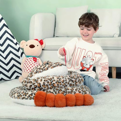 IKASA Giant Snake Stuffed Animal Plush Toy,106" Large Rattlesnake Cute Jumbo Soft Toys,Huge Big Size Fluffy Plushy Fat Plushie,Gifts for Kids - style: Snake
