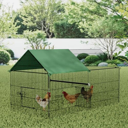 STILLCOVE Medium Chicken Coop Run: 87" × 40" Outdoor Metal Duck Pen with Cover - Poultry Cage Enclosure for Rabbit Hen Quail - size: 87.0"L x 40.0"W x 40.0"H