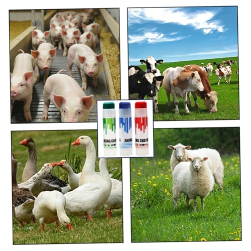 3Pcs Livestock Marker Safe Rotating Portable Livestock Marking Crayon Cattle Sorting Stick Farm Animal Marking Accessories