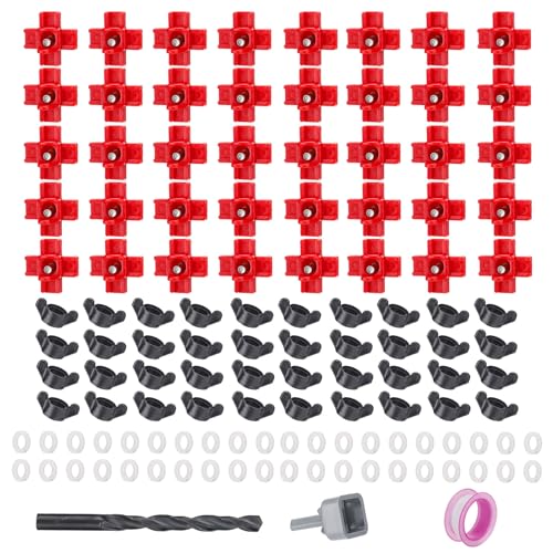 40 Pack Chicken Waterer Nipples - Easy Install Leakproof Poultry Watering System for Chicken Coop, Quail Duck Water Feeder Nipples with Drill Bits