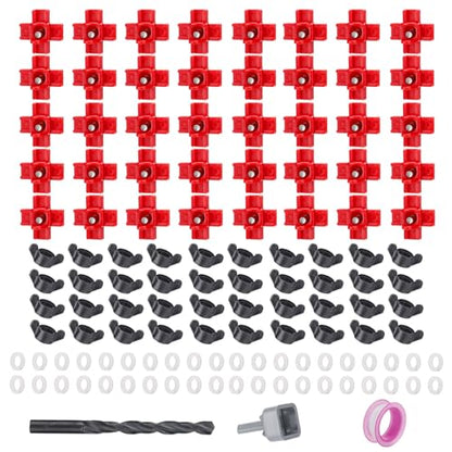 40 Pack Chicken Waterer Nipples - Easy Install Leakproof Poultry Watering System for Chicken Coop, Quail Duck Water Feeder Nipples with Drill Bits