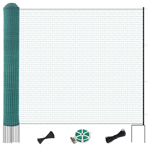 SUNYRISY Garden Mesh Fence Temporary Safety Fencing, 40in x 164ft Garden Fence Animal Barrier with Steel Stakes, Fencing Netting for Construction Backyard Chickens Dog Poultry Deer - size: 40in x 164ft