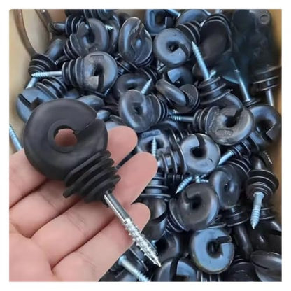Electric Fencing Ring Insulators Electric Fence Insulator Screw in Ring Post Wire Holder Farm Cattle Sheep Horse Dog Barrier Kit(10pcs) - color: 10pcs