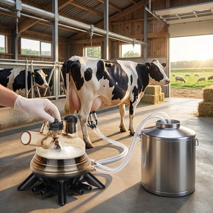 150ml Cow Milk Collector, Replacement Milking Machine Part with Plastic Base for Dairy Farm Cow and Sheep Milking Station