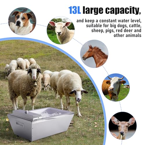 Automatic Dog Water Bowl Dispenser Auto Livestock Water Trough Outdoor Self Filling Waterer for Goat, Cattle, Horse, Pig, Sheep, Dog, Poultry