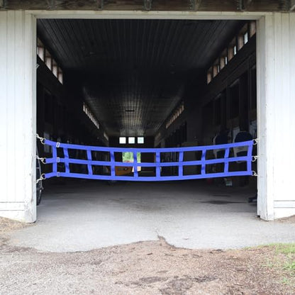 Country Pride Barn Door Guards, Heavyweight 2-Inch Polypropylene Webbing, Adjustable Length, Stainless Steel D-Ring Ends, Open-End Snaps, Stall Safety and Ventilation (16', Blue) - color: Blue, size: 16'