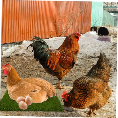 BESPORTBLE 3Pcs Chicken Nesting Pads Reusable Fake Grass Mats for Coop Pads for Hens Washable Nest Box Liners for Comfortable Egg Laying