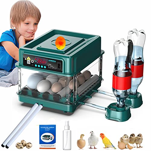 Egg Automatic Incubator 24-60 Eggs Automatic Intelligent Incubators for Hatching Eggs,Poultry Hatching Machine for Chicken Duck Goose Quail Bird Pigeon