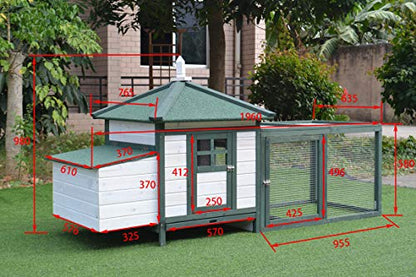 Raised Chicken Coop with Tray - Easy to Assemble Backyard Coop for Beginners - Great for Rabbits, Chickens, and Other Small Pets