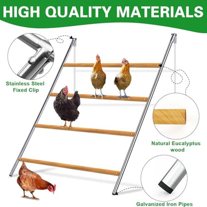 Chicken Perch，Chicken Roost, Chicken Roosting Bars, Roosting Bars for Chickens in Coop, Chicken Toys for Coop, Chicken Coop Accessories (55.1" L x 41.5" W)