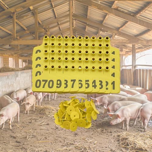 100 Pieces Ranch Animal Ear Markers Built from Gentle Yet Tough Substance Perfect for Labeling Caprine and Pigs Permanent Ear Identifiers - color: Blue