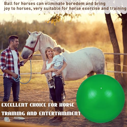 Sotiff 2 Pcs 40 Inch Horse Ball for Play Large Horse Big Equine Herding Anti Burst Dog Ball Soccer Giant, Pump Included(40 Inch,Green, Blue) - color: Green, Blue