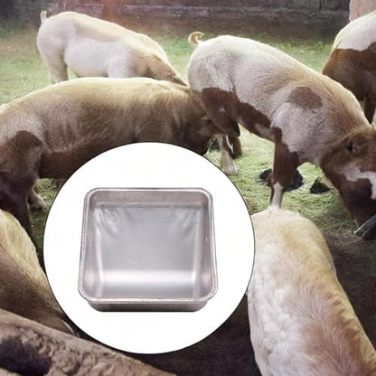 Pig Trough Stainless Steel Sow Feeder Fodder Tray Heavy Duty Pig Waterer Bucket Pet Poultry Pig Feeding Bowl Pig Feeder Bowl, Thickened