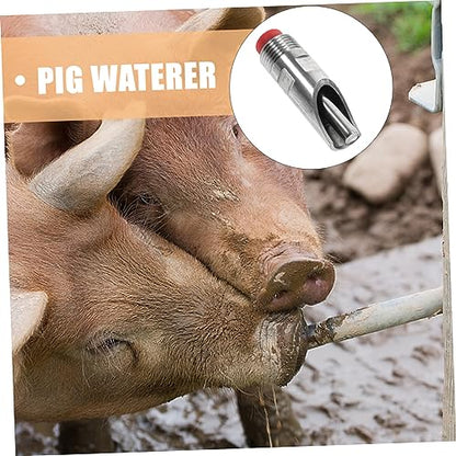 Kisangel 10pcs Automatic Stainless Steel Pig Waterer Feeder Nipple Drinker Efficient Livestock Watering System for Farm Use