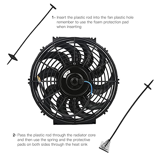 Mellbree 2-Pack Electric Radiator Fan Mounting Kit Compatible for Electric Cooling and Transmission Cooler