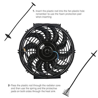 Mellbree 2-Pack Electric Radiator Fan Mounting Kit Compatible for Electric Cooling and Transmission Cooler