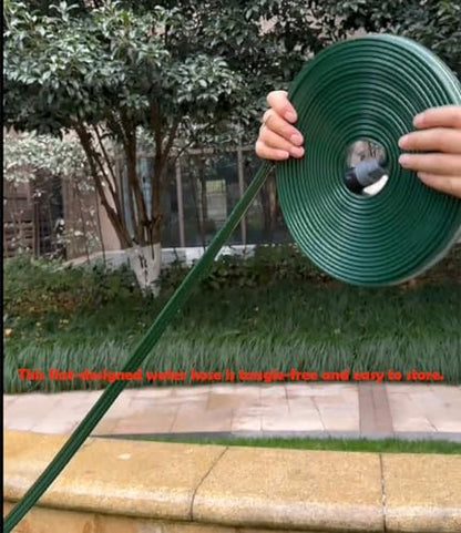 Watoo 2026 Sprinkler Hose & Soaker Hose for Yard - 25 FT Reinforced Flat Garden Hose with Holes, Heavy Duty No-Kink Lawn Irrigation Hose (Includes Stakes, High Pressure Spray) - size: 25FT