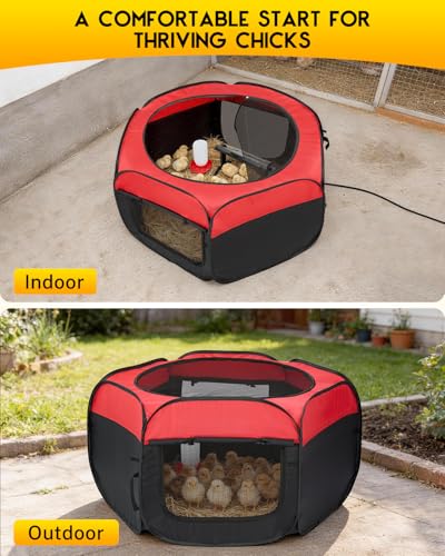Chicken Brooder Box for Chicks, Magicfly Chick Starter Kit with 15 x 11 Inch Brooder Heating Plate, Chicken Brooder Tent/Pen/Playpen with Chicken Perch, Feeder & Waterer, for Chicks, Duck, Quail - color: Complete Starter Kit(Heating Plate Included)