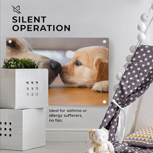 EconoHome Wall Mount Space Heater Panel - with Thermostat - 600 Watt Convection Heater - Ideal for 200 Sq Ft Room - 120V Electric Heater - color: Puppy