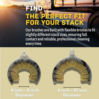 Teravan Wash Brush for Exhaust Stack Pipes with Natural Tampico Fiber, Truck Cleaning Brush, Ideal Scrub Brush for Truck Exhaust Stack Pipes (4"-6" Diameter) - size: 4"-6"