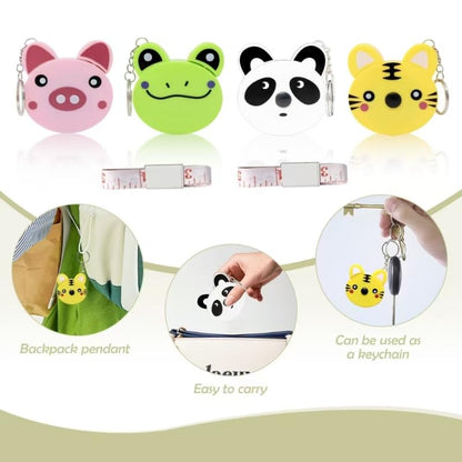 4 Pack Retractable Tape Measure + 2 Pack Soft Body Measuring Tape for Body Measurements(60-Inch), Cartoon Animal Body Measuring Tapes with Keyring for Cloth Body Tailor Sewing Craft Measuring Tools