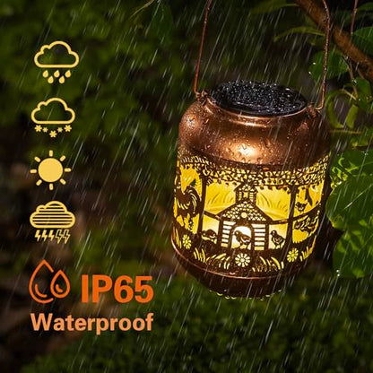 Chicken Solar Lanterns Outdoor Waterproof,Hanging Solar Lights Chicken Gifts for Women Men Metal LED Decorative Light for Yard,Patio,Lawn,Tabletop,Pathway,Landscape,Garden Decor - style: Chicken