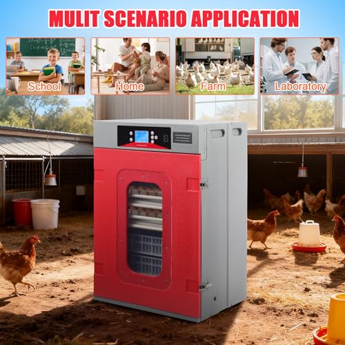400-Egg Commercial Cabinet Incubator, Digital Poultry Hatcher with Automatic Temperature & Humidity Control, Large-Capacity Auto Turner for Chicken, Duck, Goose & Quail Eggs