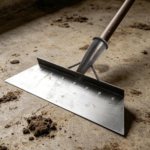 Toddmomy Heavy Duty Manganese Steel Cleaning Shovel for Farm Manure Removal, 38cm Flat Metal Scraper Tool for Barn and Livestock Facility Maintenance