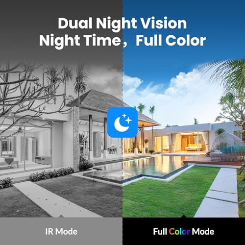 Solar Security Camera Outdoor Wireless, 2K Color Night Vision, Battery Powered PIR Motion Detection,2.4GHz WiFi Cameras for Home Surveillance, Light and Sound Alarm, 2-Way Audio - style: 1-Pack